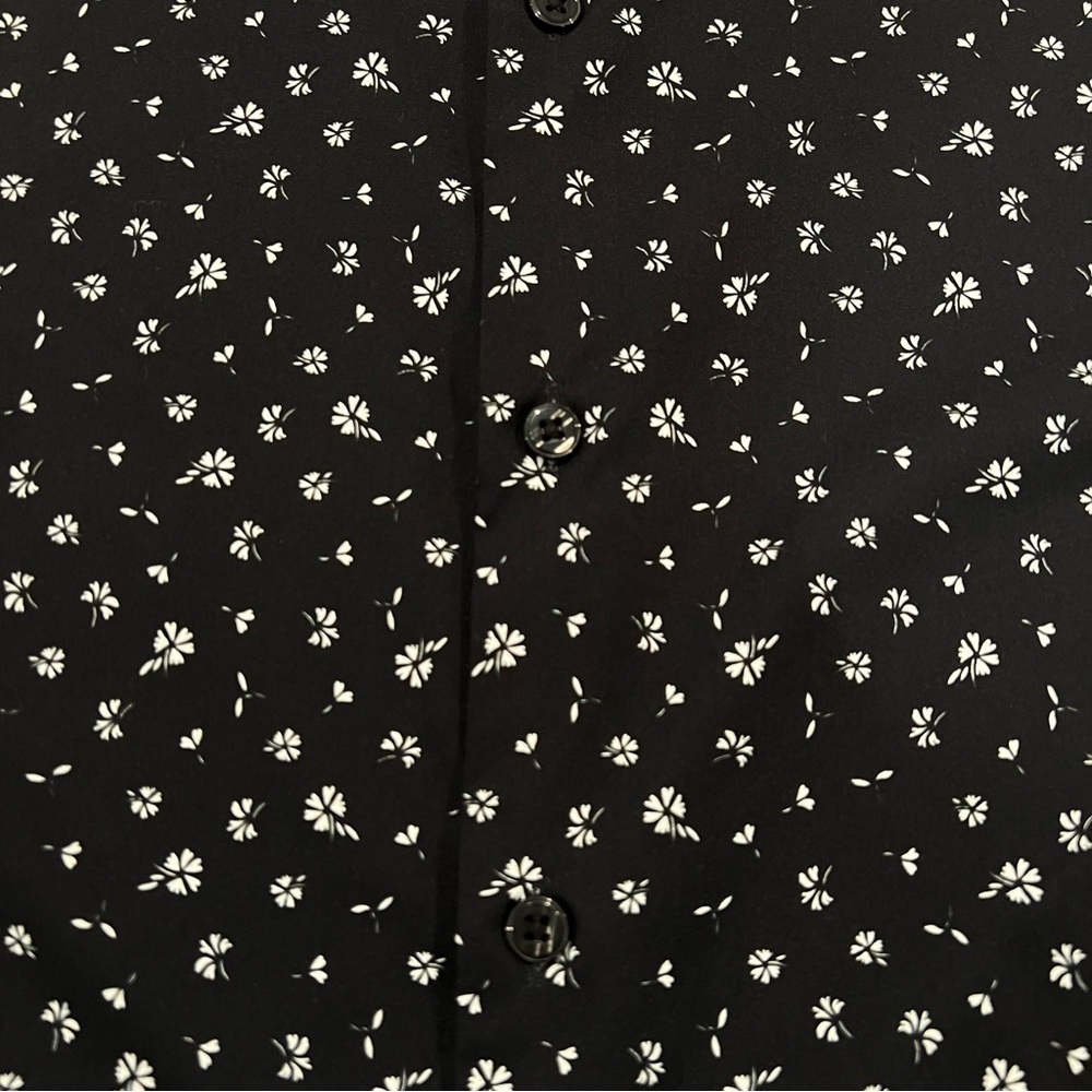 Bonobos Tech Floral Short Sleeve Performance Button-Up Shirt Black Floral XXL - Picture 9 of 16